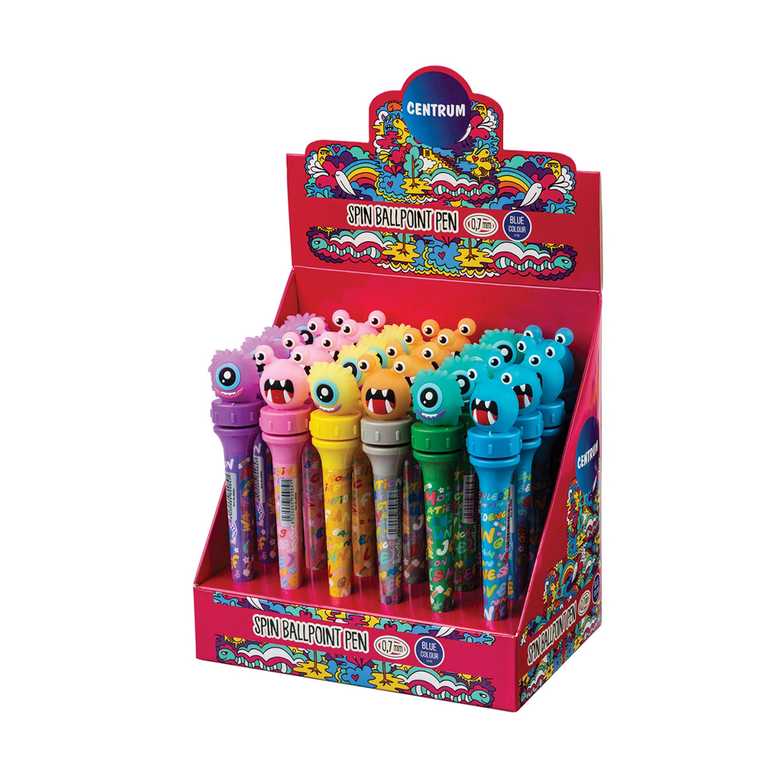 Kulspetspenna Monster 0.7 Blått Bläck 24-pack