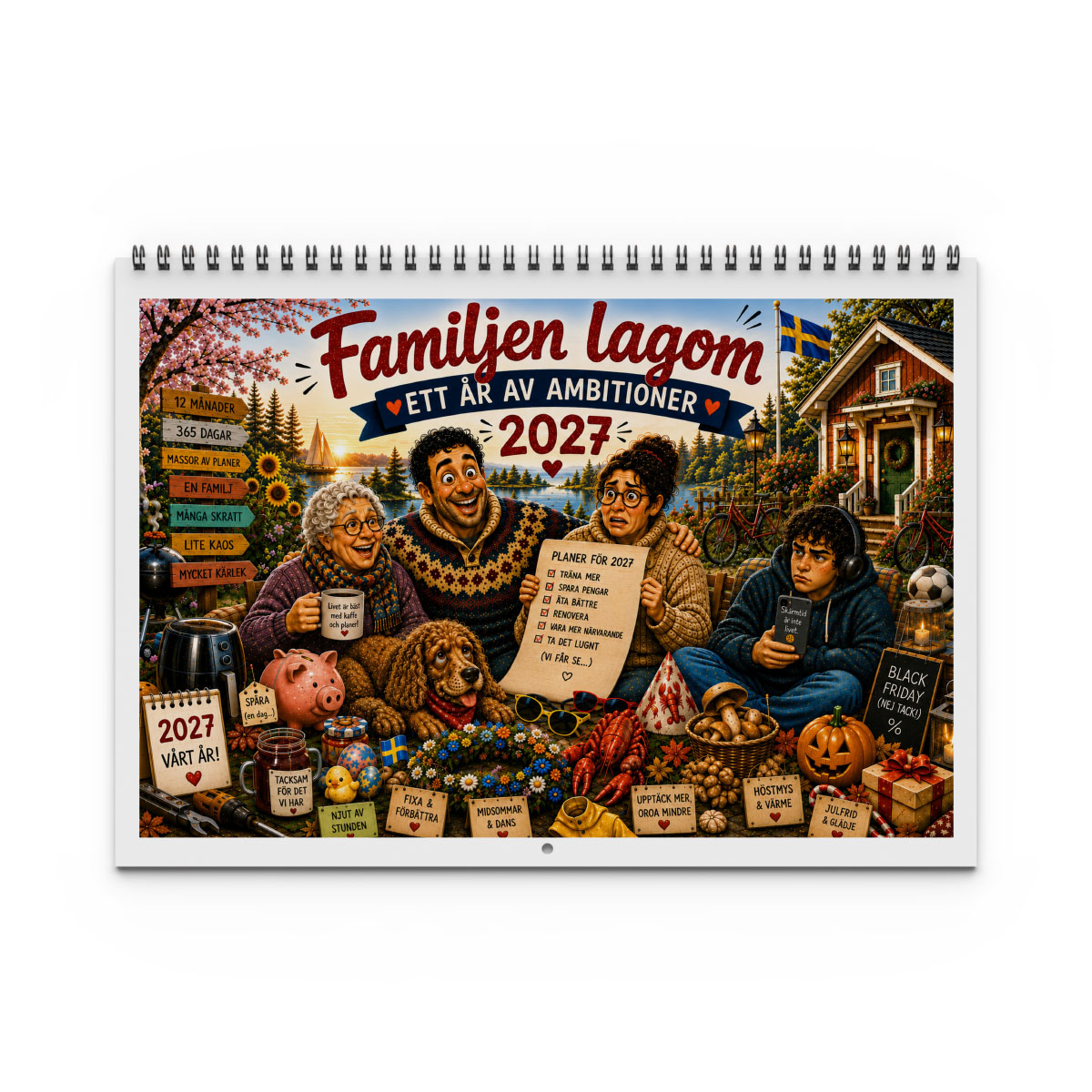 Väggkalender Familjen Lagom 2027