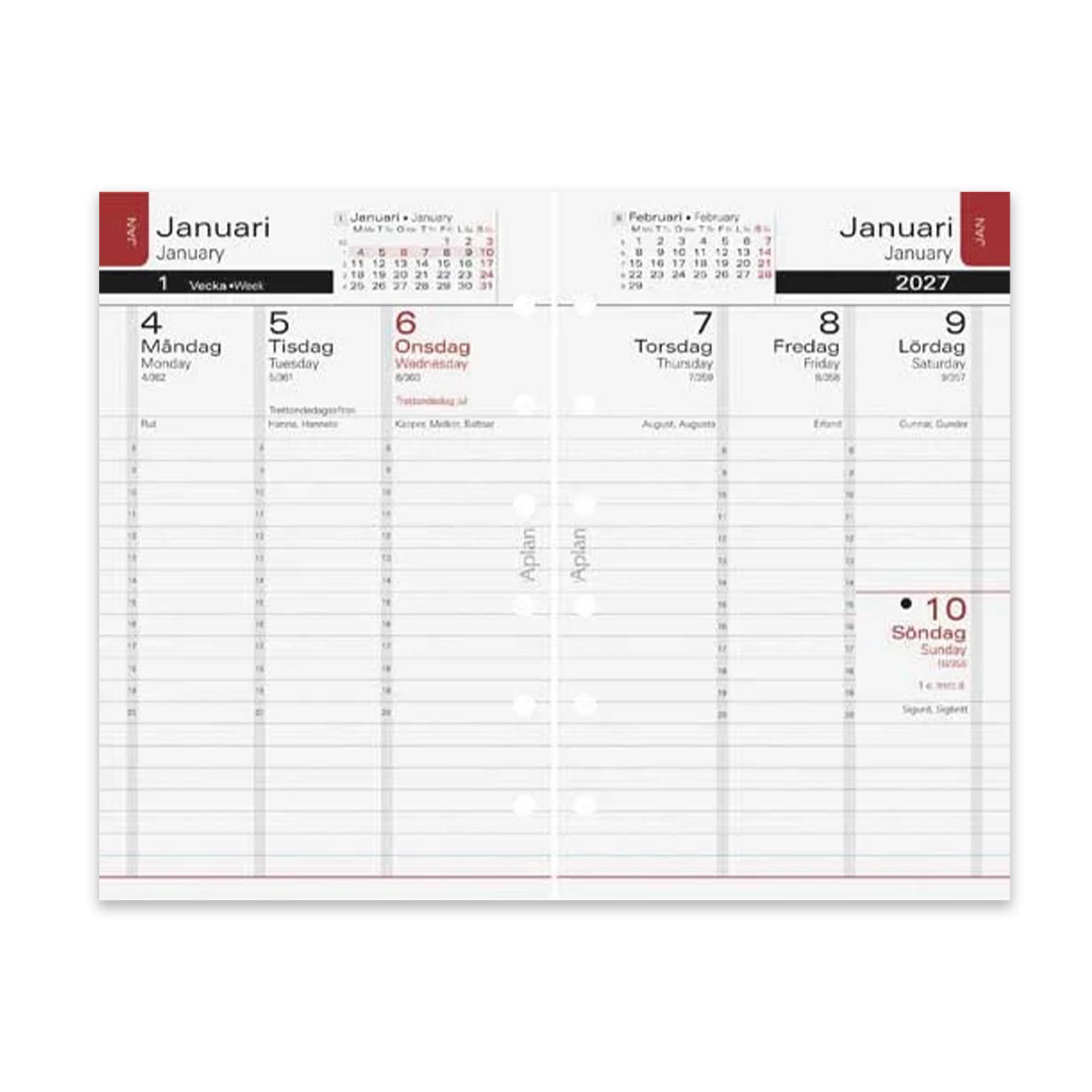 Systemkalender Aplan Pocket Executive 2026-2027 18 mån