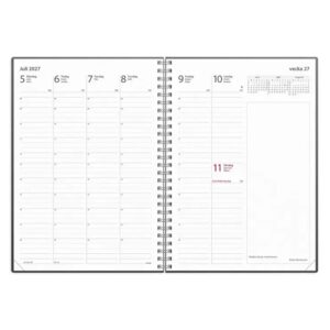 Kalender Business svart konstläder med slejf 2027 - Bild 3