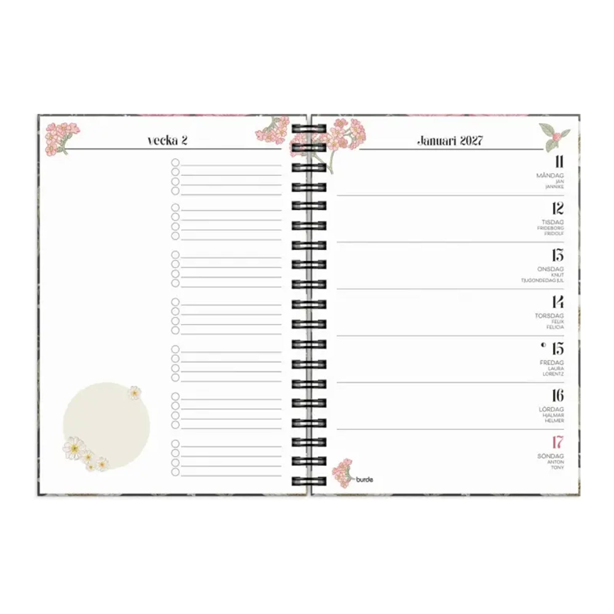 Kalender Life Planner 2027 A6 Floral