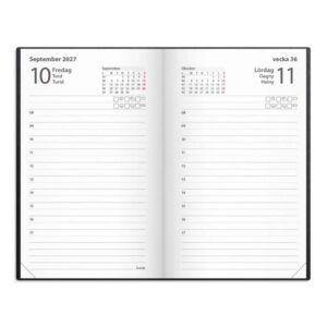 Kalender Lilla Agendan svart konstläder 2027