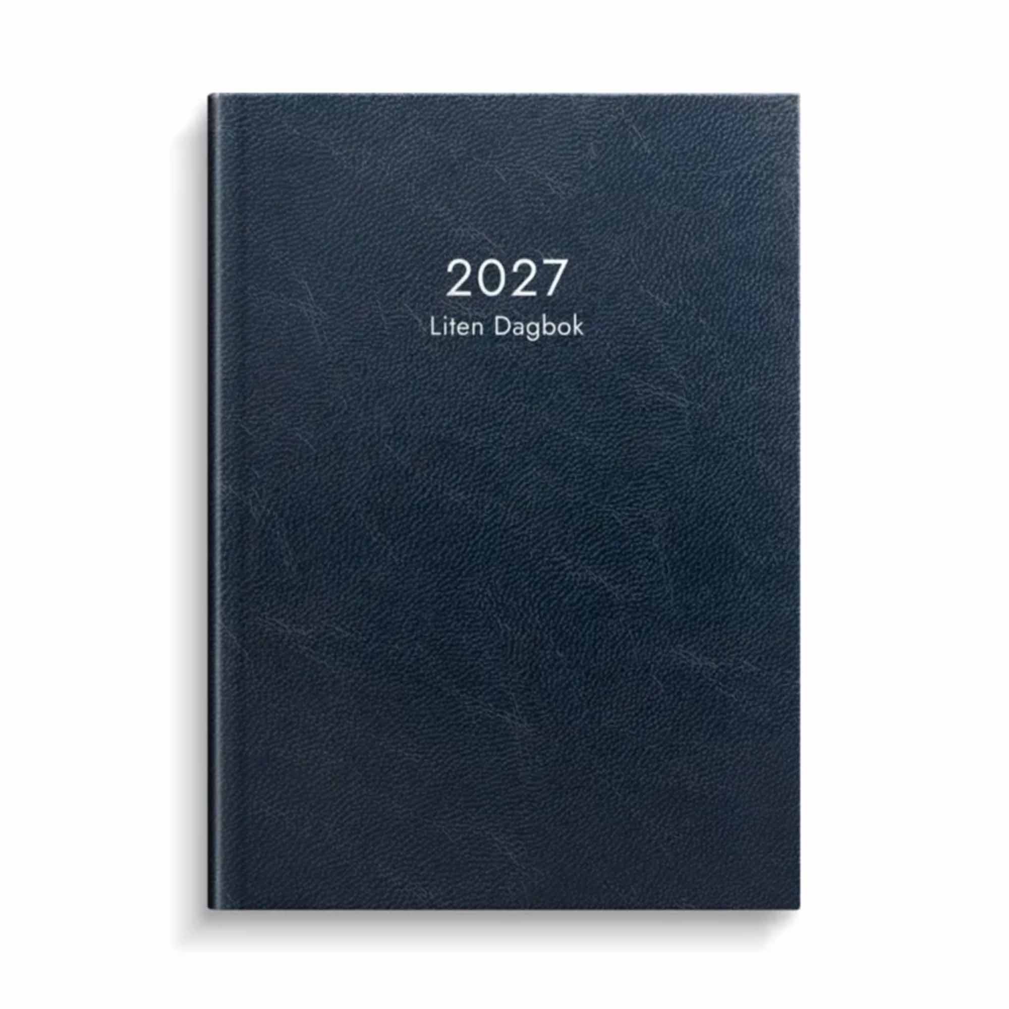 Kalender Liten Dagbok blått konstläder 2027