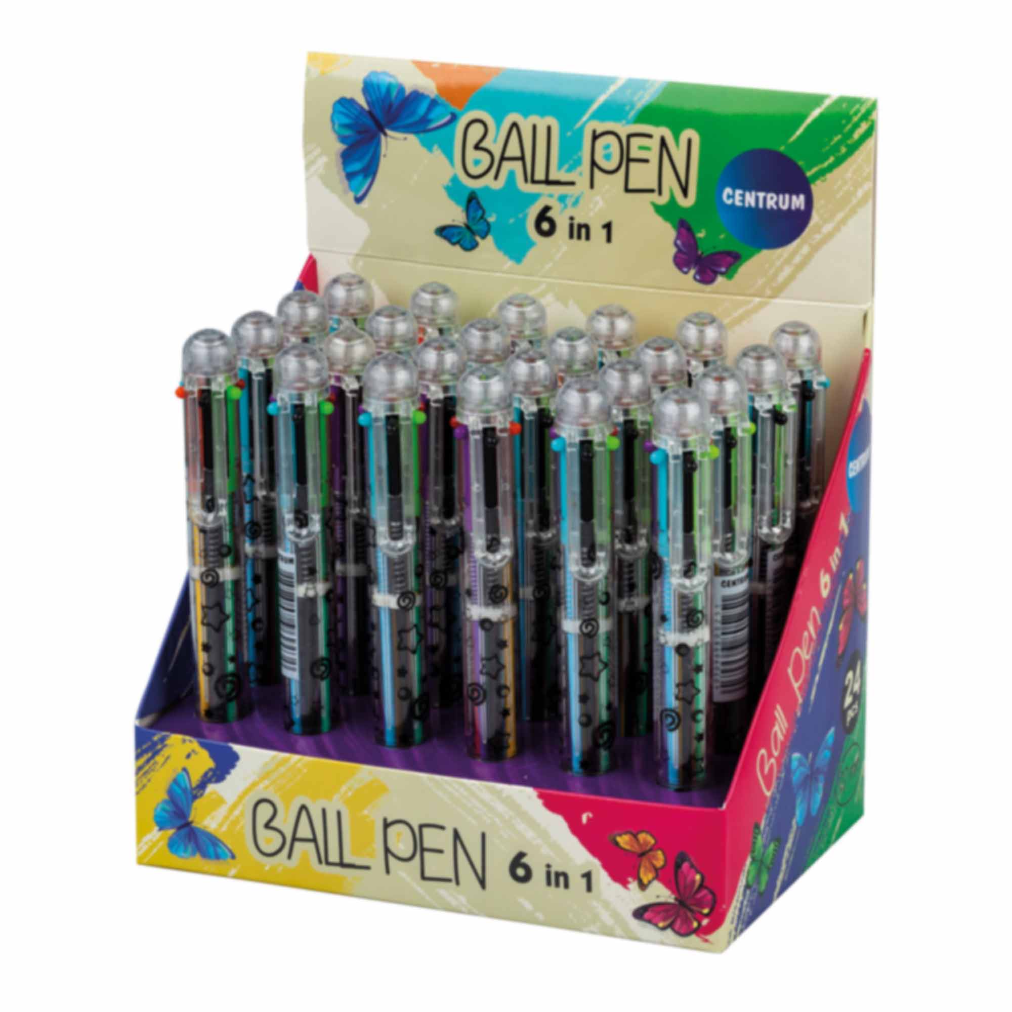 Kulspetspenna 6-färger 24-pack