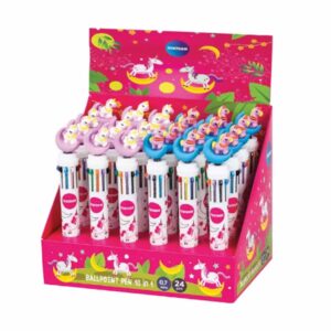 Kulspetspenna Unicorn 10-färger 24-pack