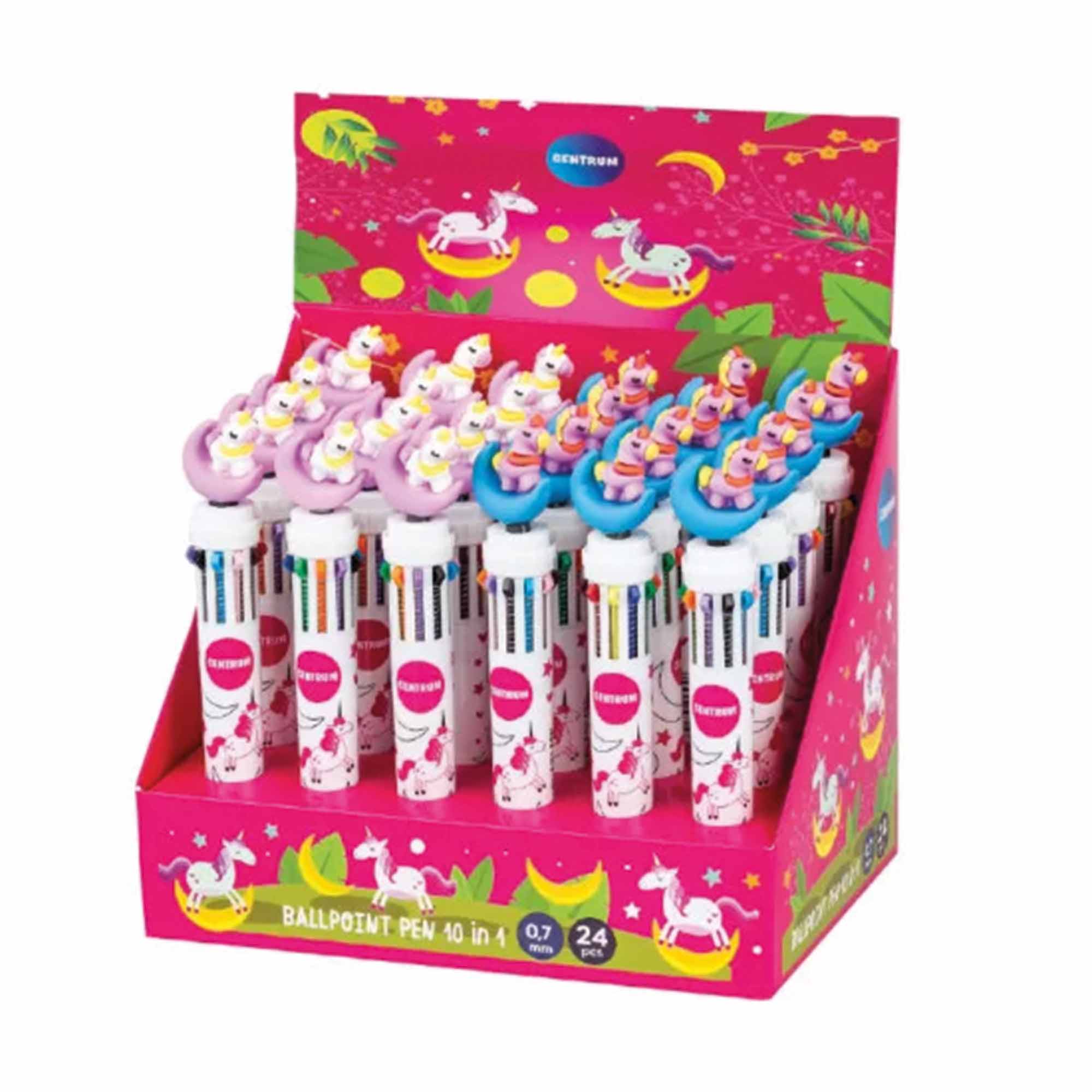 Kulspetspenna Unicorn 10-färger 24-pack