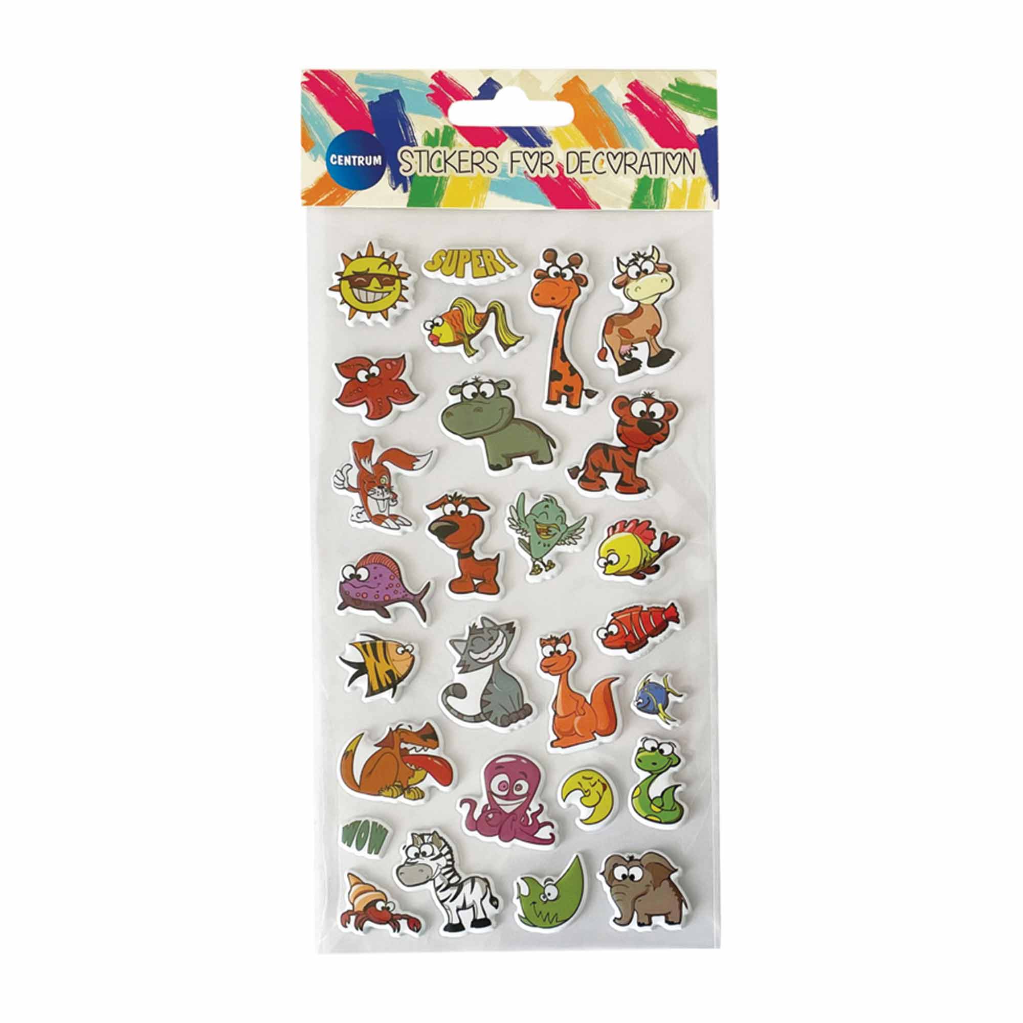 Stickers Roliga djur 3 designer 36-pack